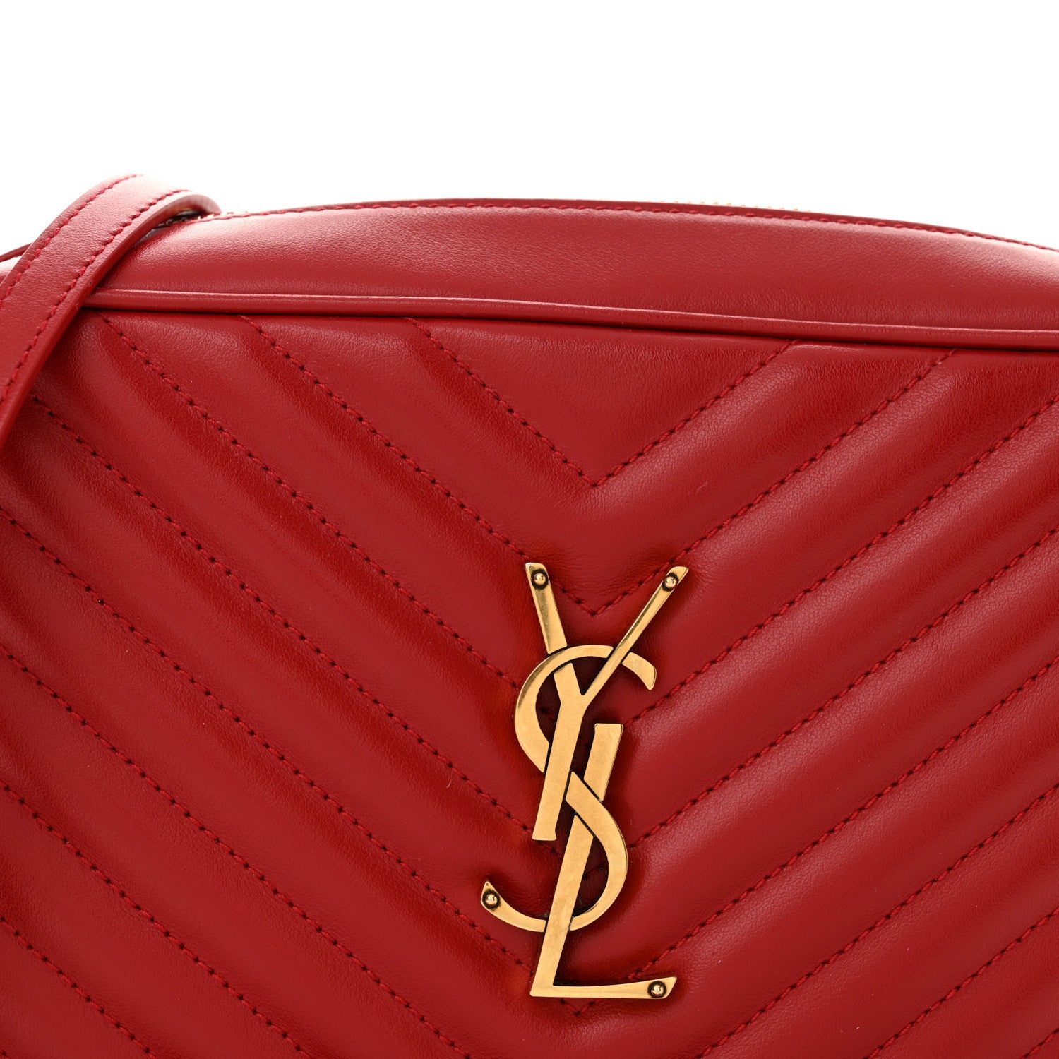 Saint Laurent Calfskin Matelasse Monogram Lou Camera Bag Rouge Eros 8 of 10