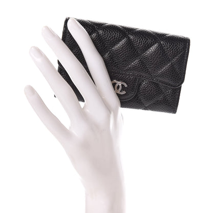 Chanel Caviar Quilted Flap Card Holder Wallet Black 2 of 9