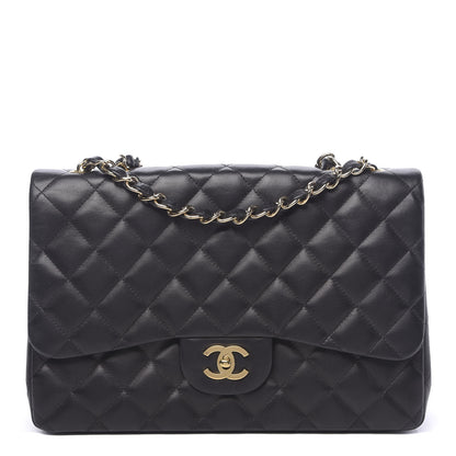 Chanel Lambskin Quilted Jumbo Single Flap Black 1 of 15