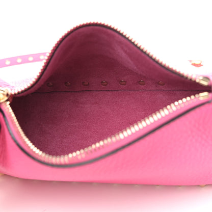 Valentino Garavani Pebbled Calfskin Small Rockstud Flip Lock Shoulder Bag Dawn Pink 5 of 9