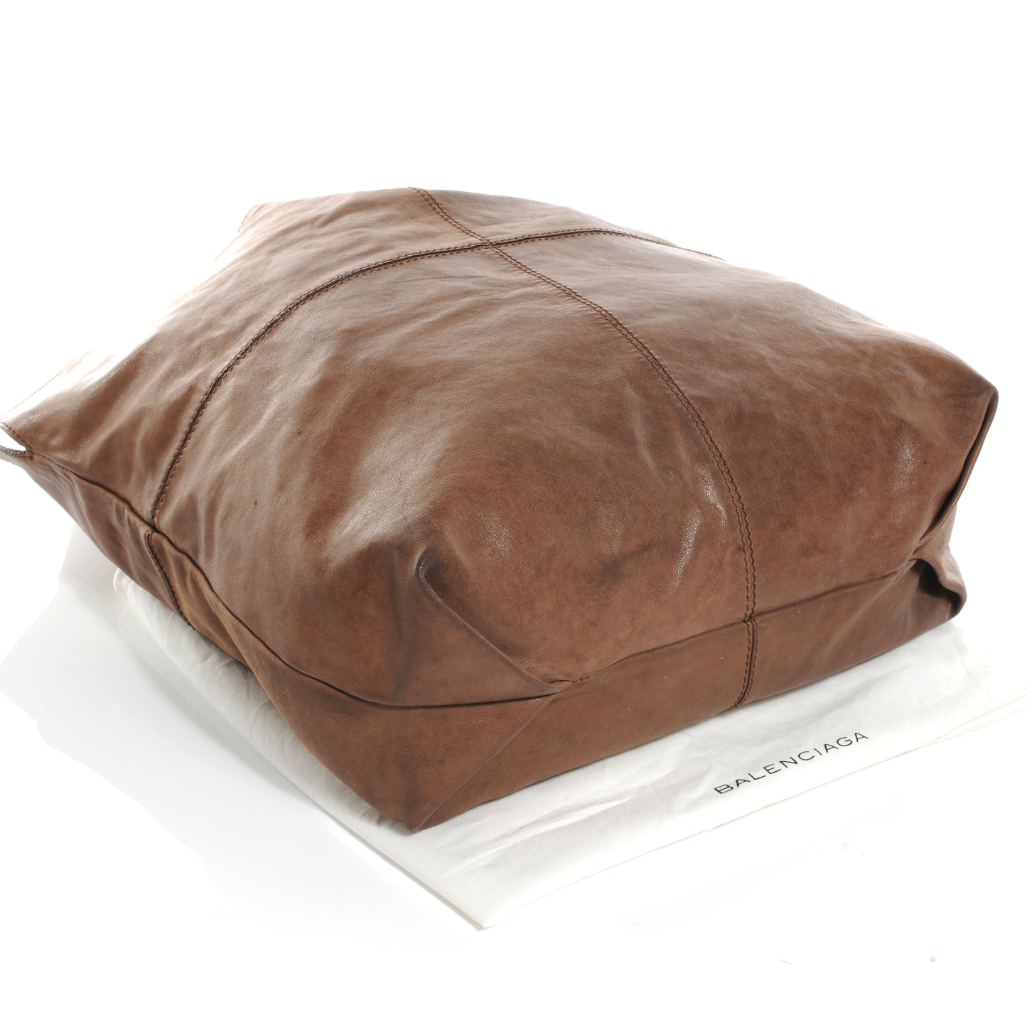 Leather George V Apron Bag Brown
