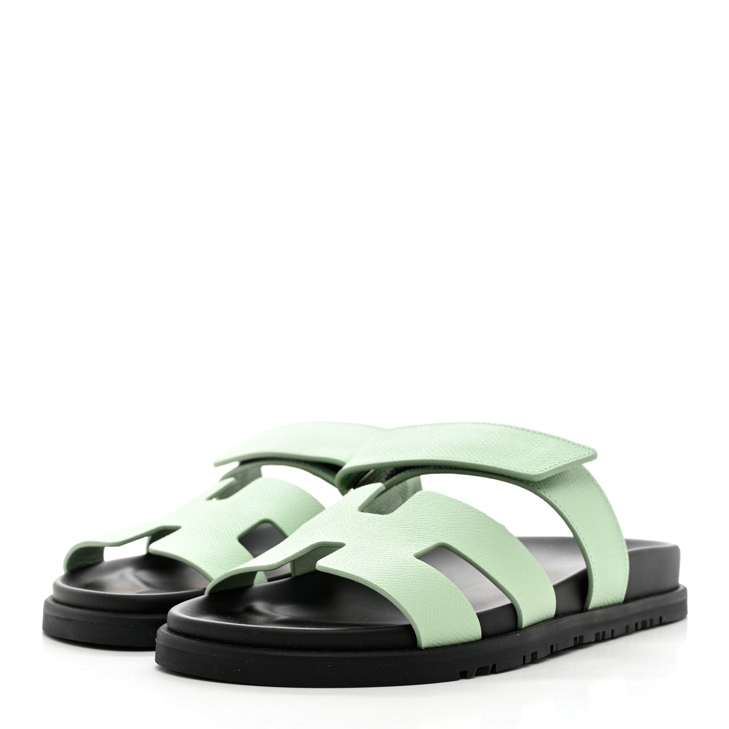 Hermes Epsom Womens Chypre Sandals 38 Vert Jade 3 of 9