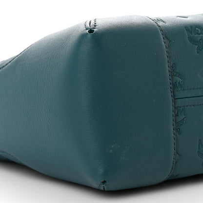 MCM Calfskin Ottomar Monogram Medium Klara Hobo Blue 9 of 12