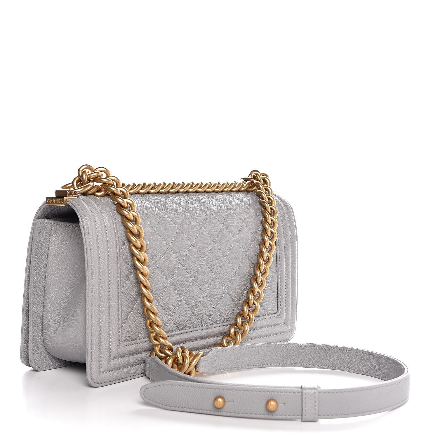 Chanel Caviar Quilted Medium Boy Flap Grey 3 of 8
