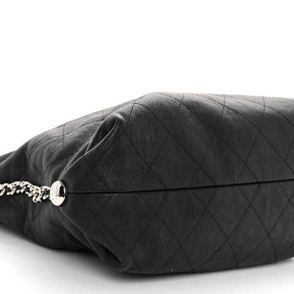 Chanel Grained Calfskin Stitched Medium Braided With Style Hobo Black 9 of 10