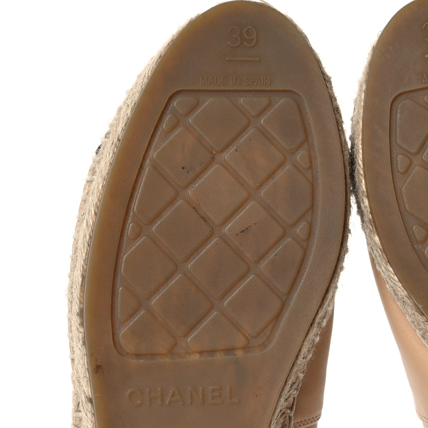 Lambskin CC Espadrilles 39 Beige Black