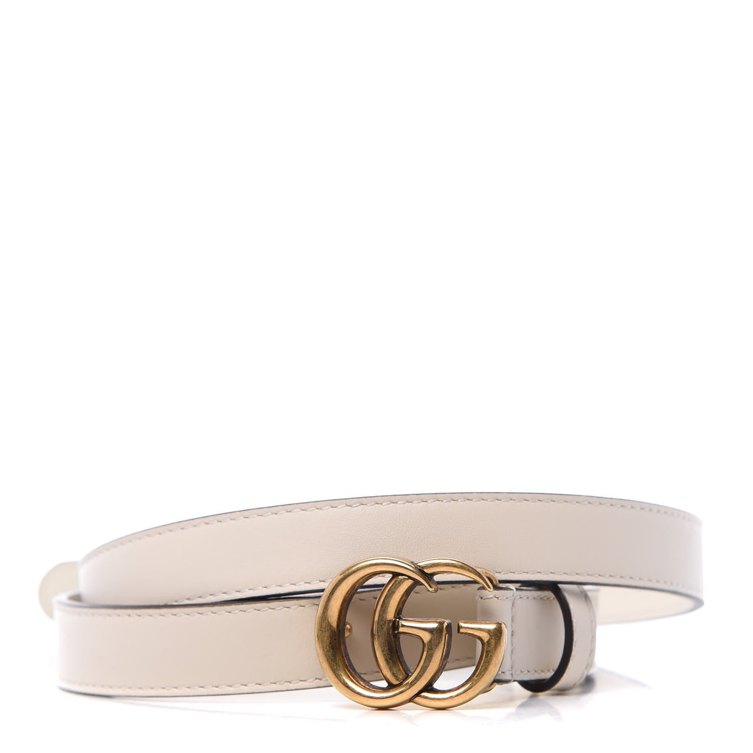 Gucci Calfskin Double G 20mm Belt 95 38 Mystic White 1 of 7
