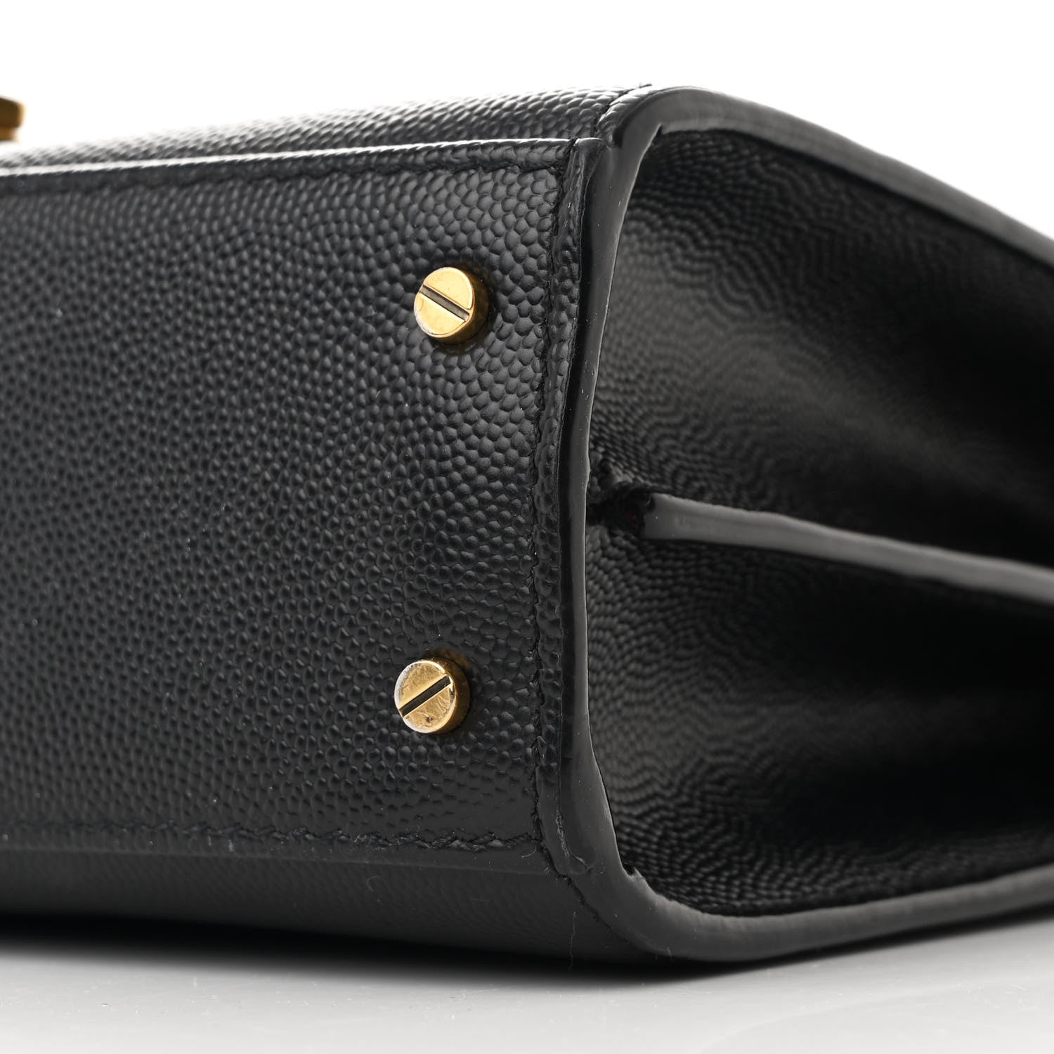 Saint Laurent Grain de Poudre Mini Classic Monogram Cassandra Top Handle Black Rouge Legion 11 of 12