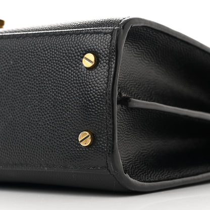 Saint Laurent Grain de Poudre Mini Classic Monogram Cassandra Top Handle Black Rouge Legion 11 of 12