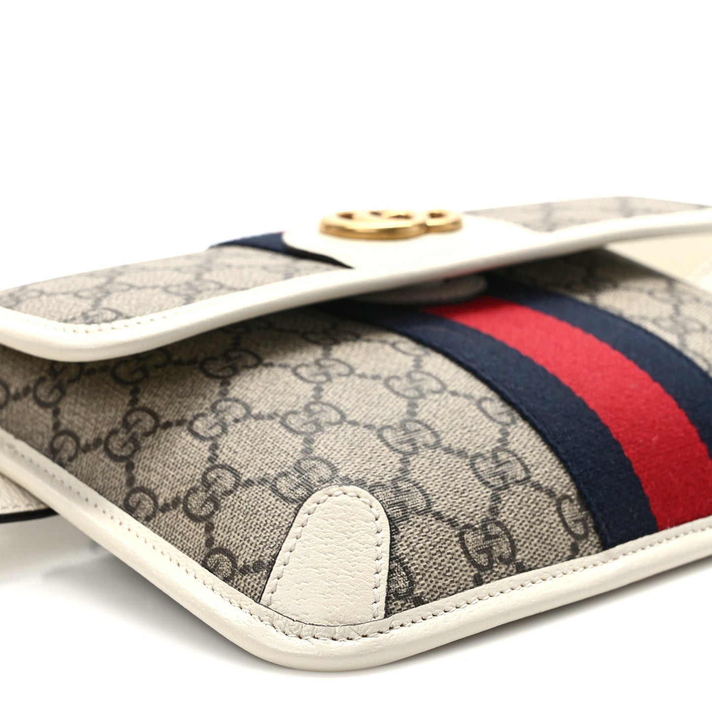GG Supreme Monogram Web Small Ophidia Belt Bag 90 36 Beige Ebony White