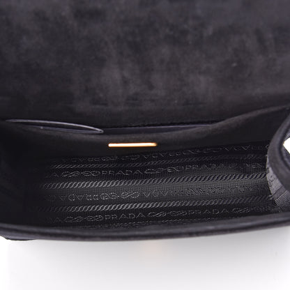 Prada Velluto Ricamo Cahier Shoulder Bag Black 5 of 8