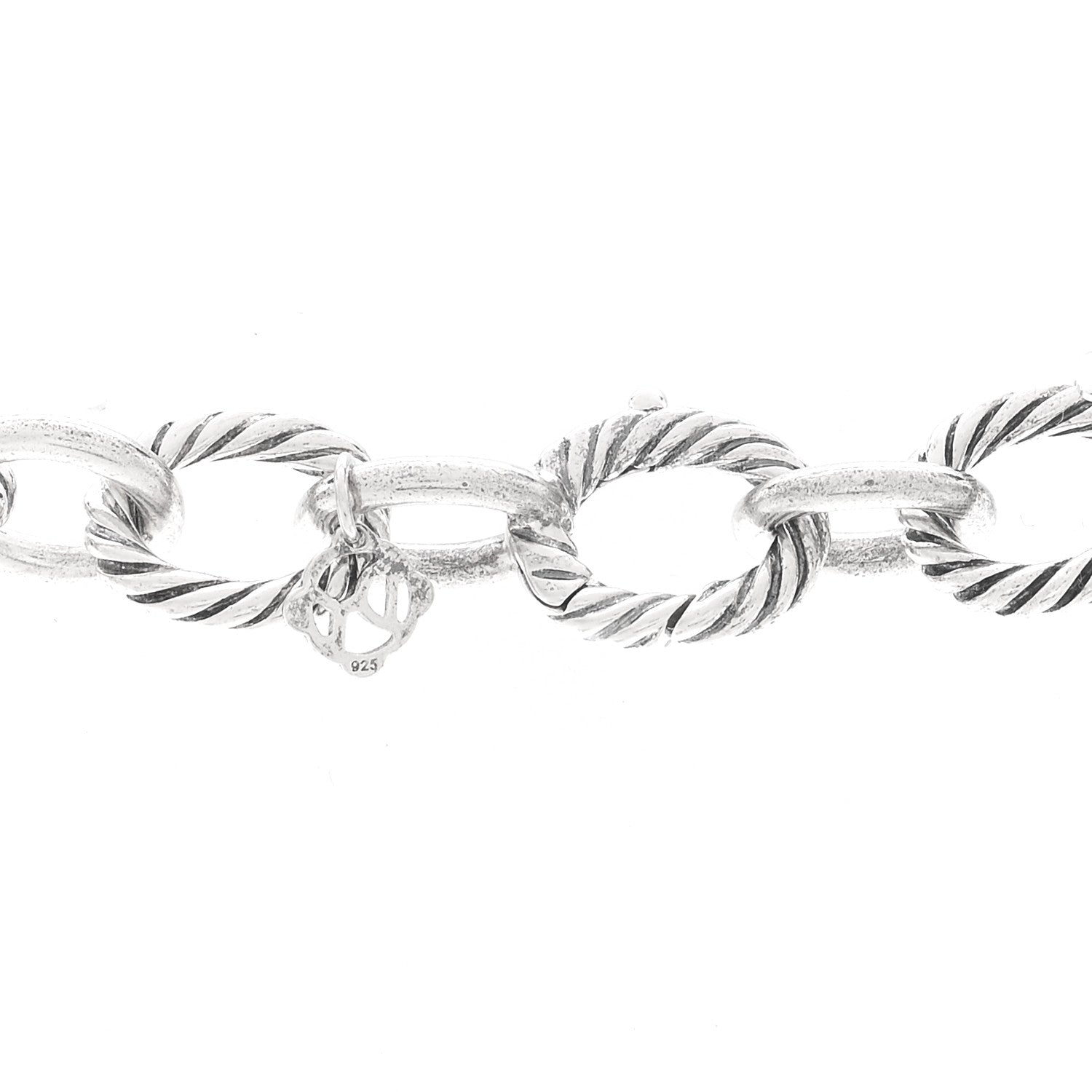 David Yurman Sterling Silver 12mm Large Oval Link Necklace 4 of 5