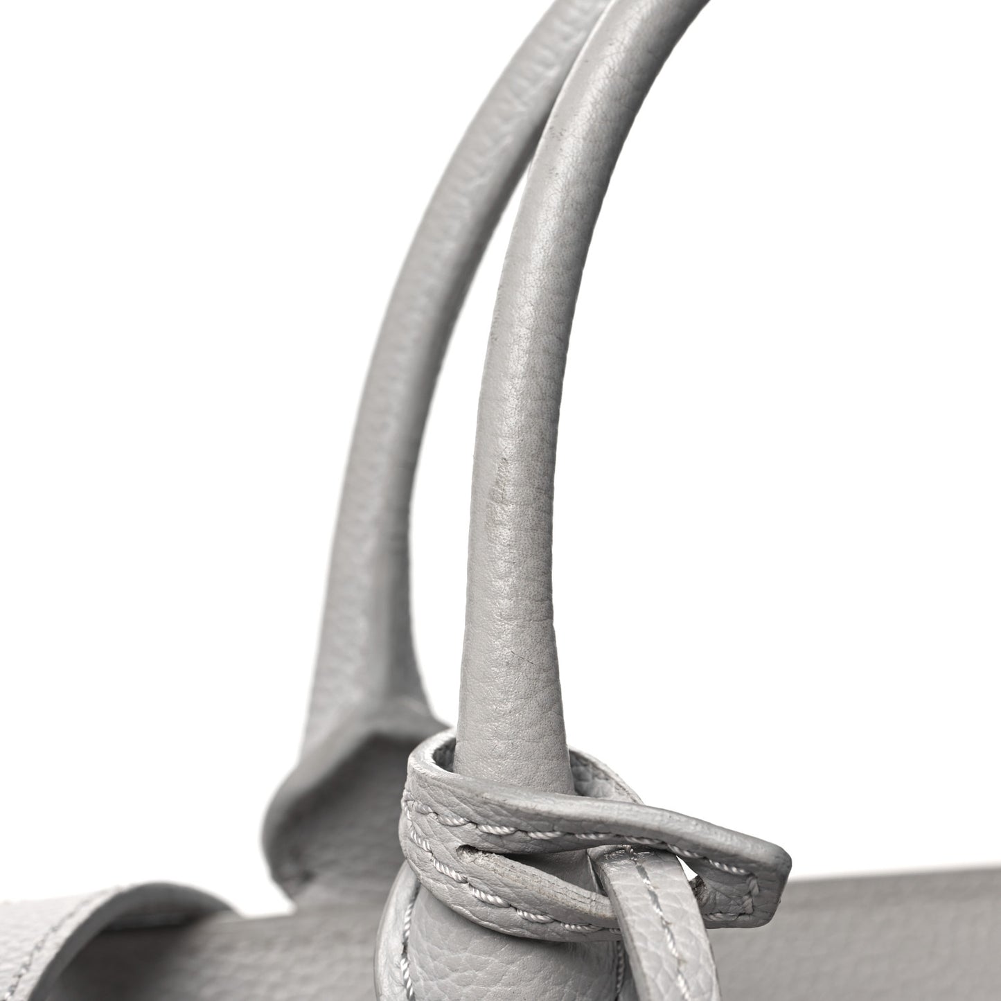 Pebbled Calfskin Small Skull Padlock Zip Around Tote Light Grey