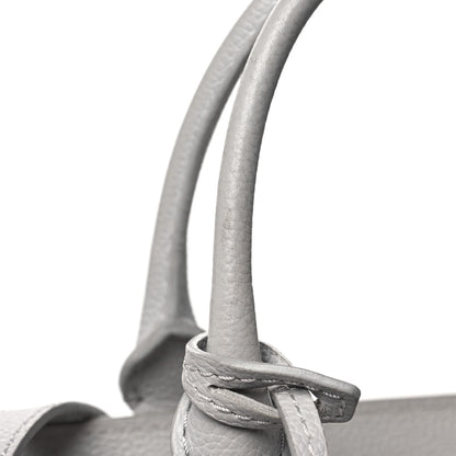 Alexander McQueen Pebbled Calfskin Small Skull Padlock Zip Around Tote Light Grey 13 of 13