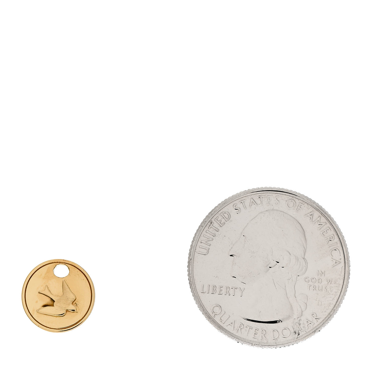 18K Yellow Gold Miniature Spero Resilience Coin Charm