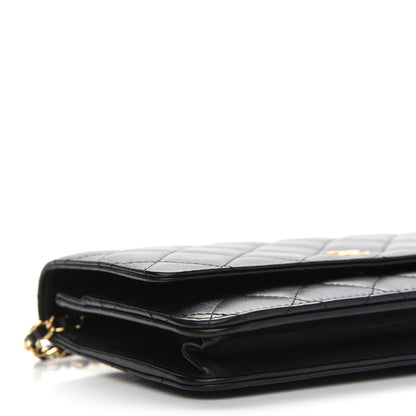 Chanel Lambskin Quilted Wallet On Chain WOC Black 9 of 10