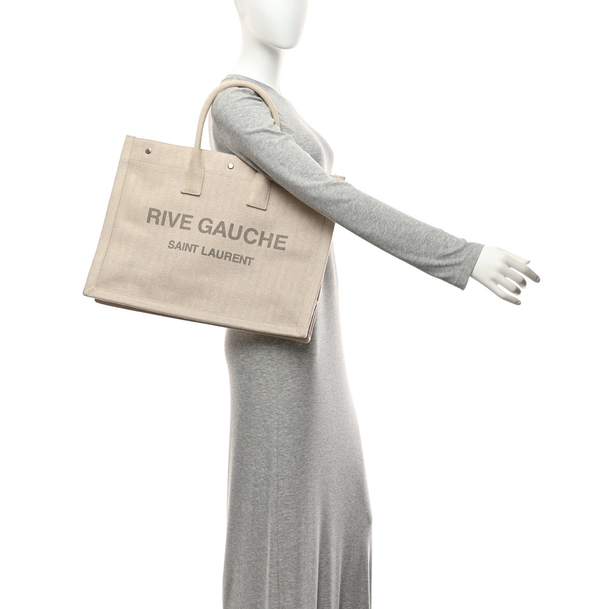 Cotton Linen Rive Gauche Tote Light Shell