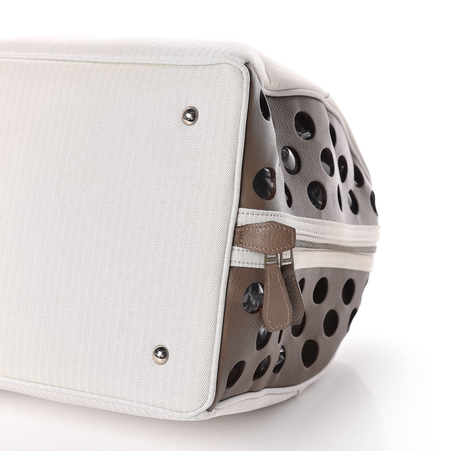 Hermes Toile Buffle Skipper TouTou Pet Carrier Etoupe 6 of 13