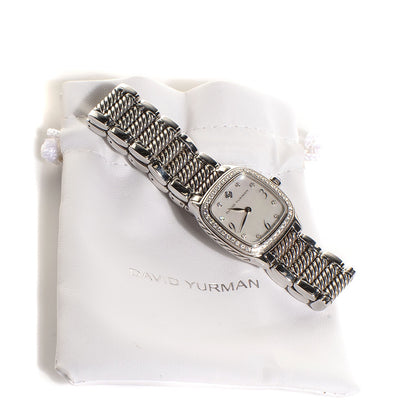David Yurman Stainless Steel Diamond Bezel Mother of Pearl 25mm Thoroughbred Quartz Watch 8 of 8