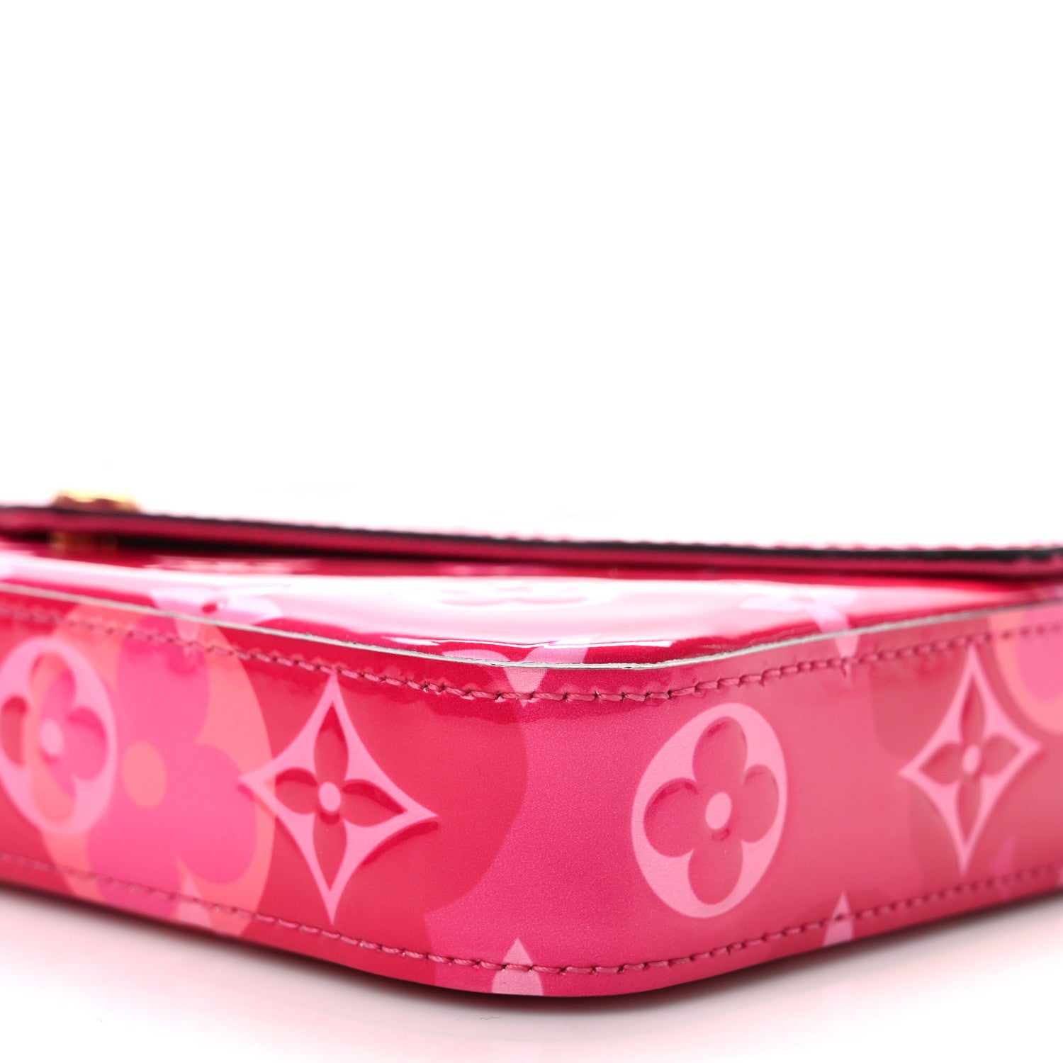 Louis Vuitton Vernis Valentine Pochette Felicie Chain Wallet Fuchsia 9 of 10