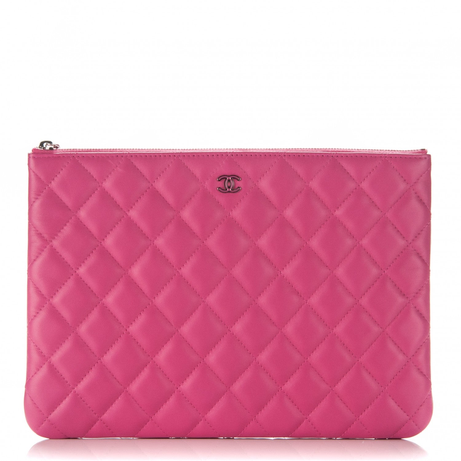 Chanel Lambskin Quilted Medium Cosmetic Case Pink 1 of 7