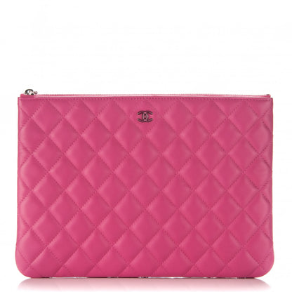 Chanel Lambskin Quilted Medium Cosmetic Case Pink 1 of 7
