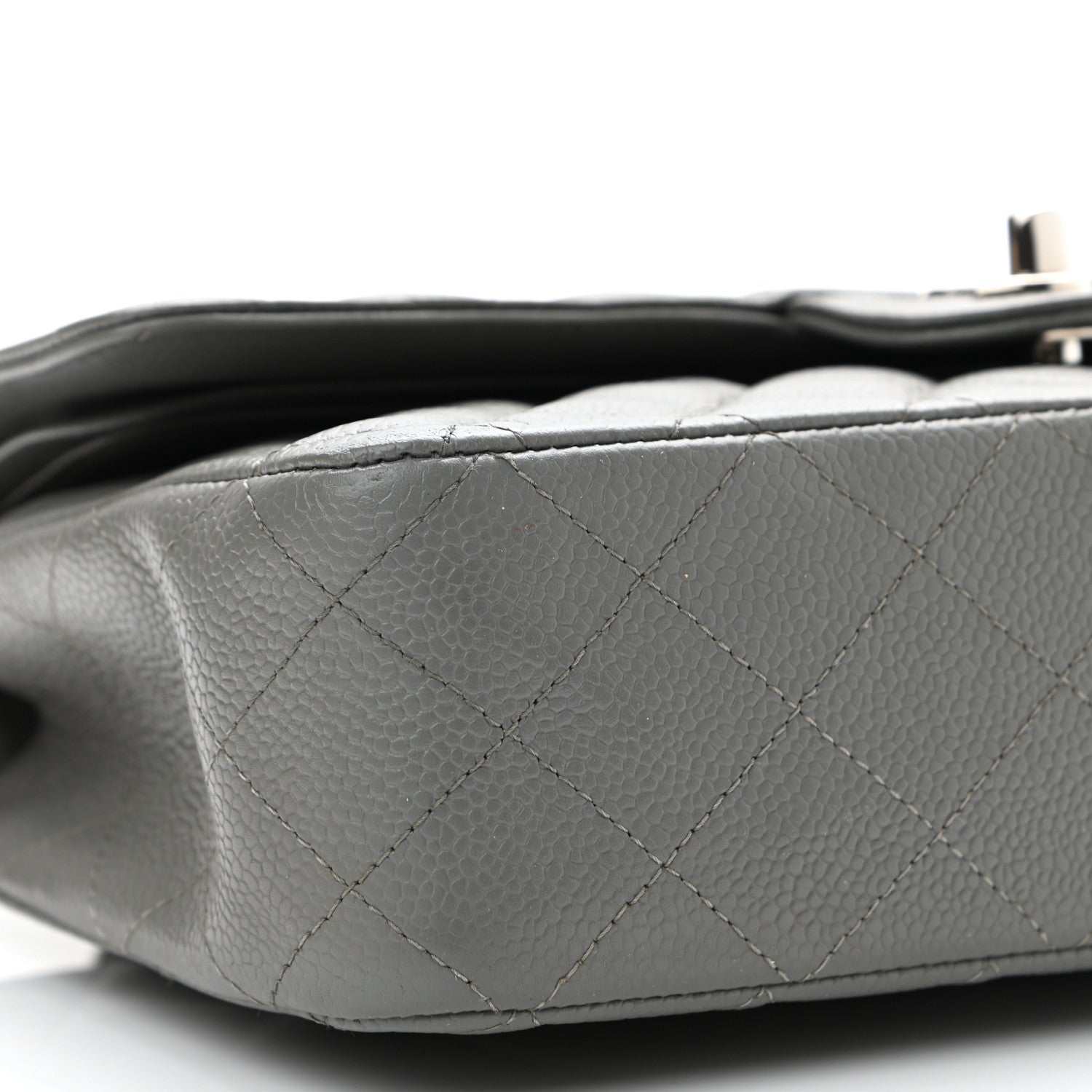 Chanel Caviar Quilted Medium Double Flap Grey 8 of 9