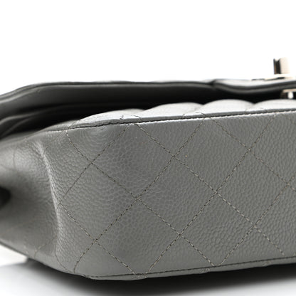 Chanel Caviar Quilted Medium Double Flap Grey 8 of 9