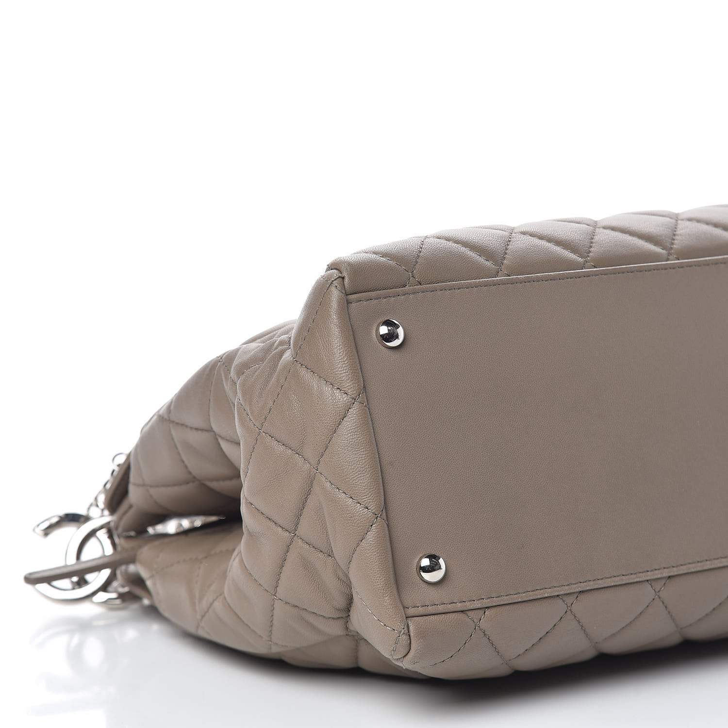 Chanel Lambskin Quilted Large 7 Tote Taupe 10 of 13