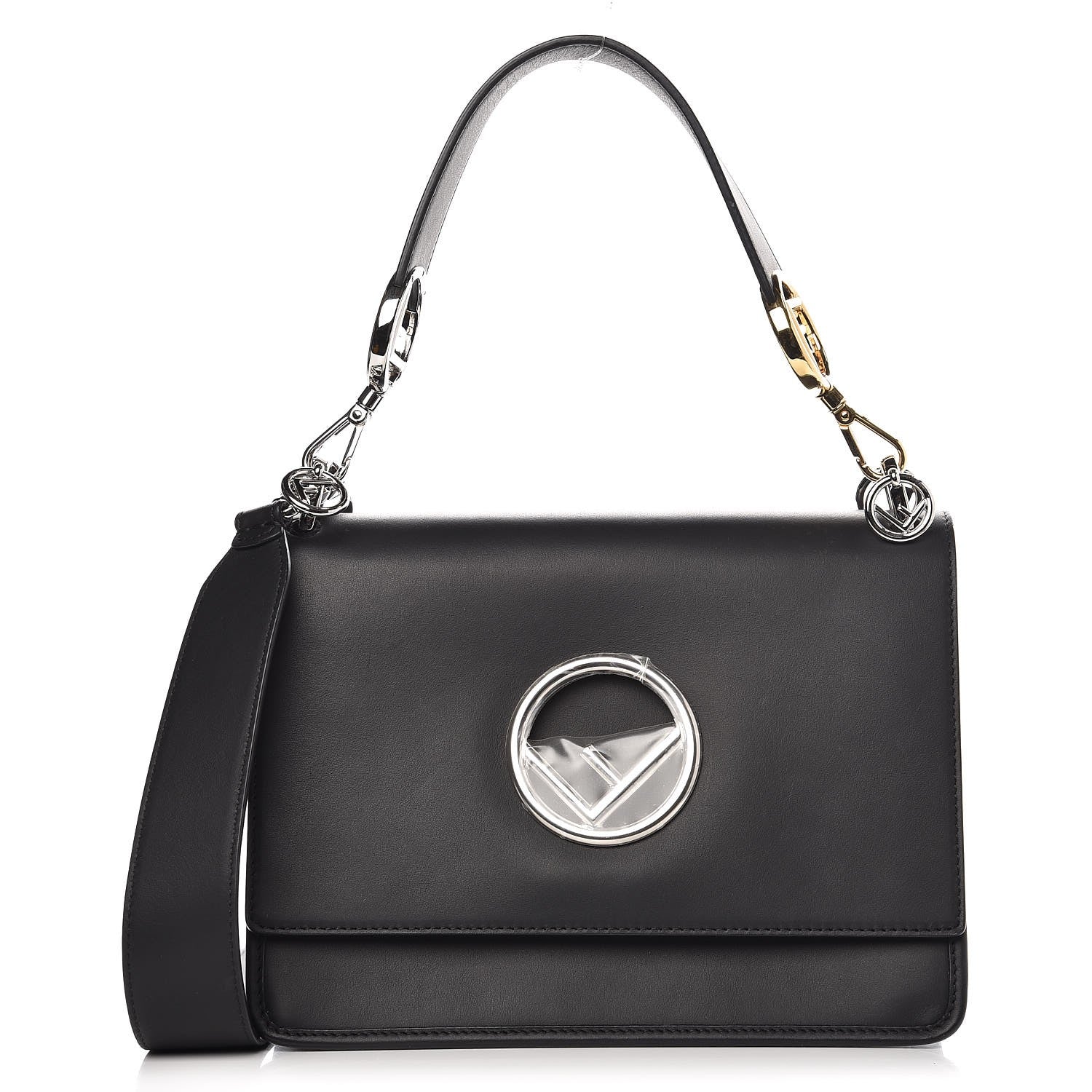Fendi Vitello Century Opaco F is Fendi Kan I Shoulder Bag Black 1 of 22