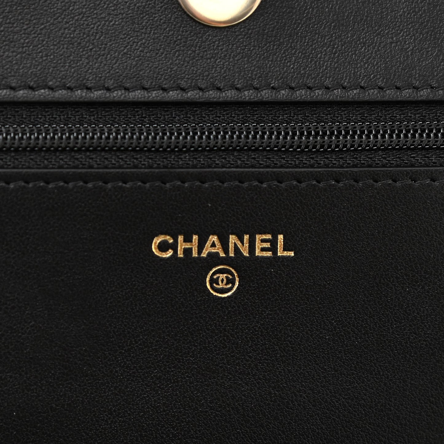 Caviar Camellia Embossed Wallet On Chain WOC Black