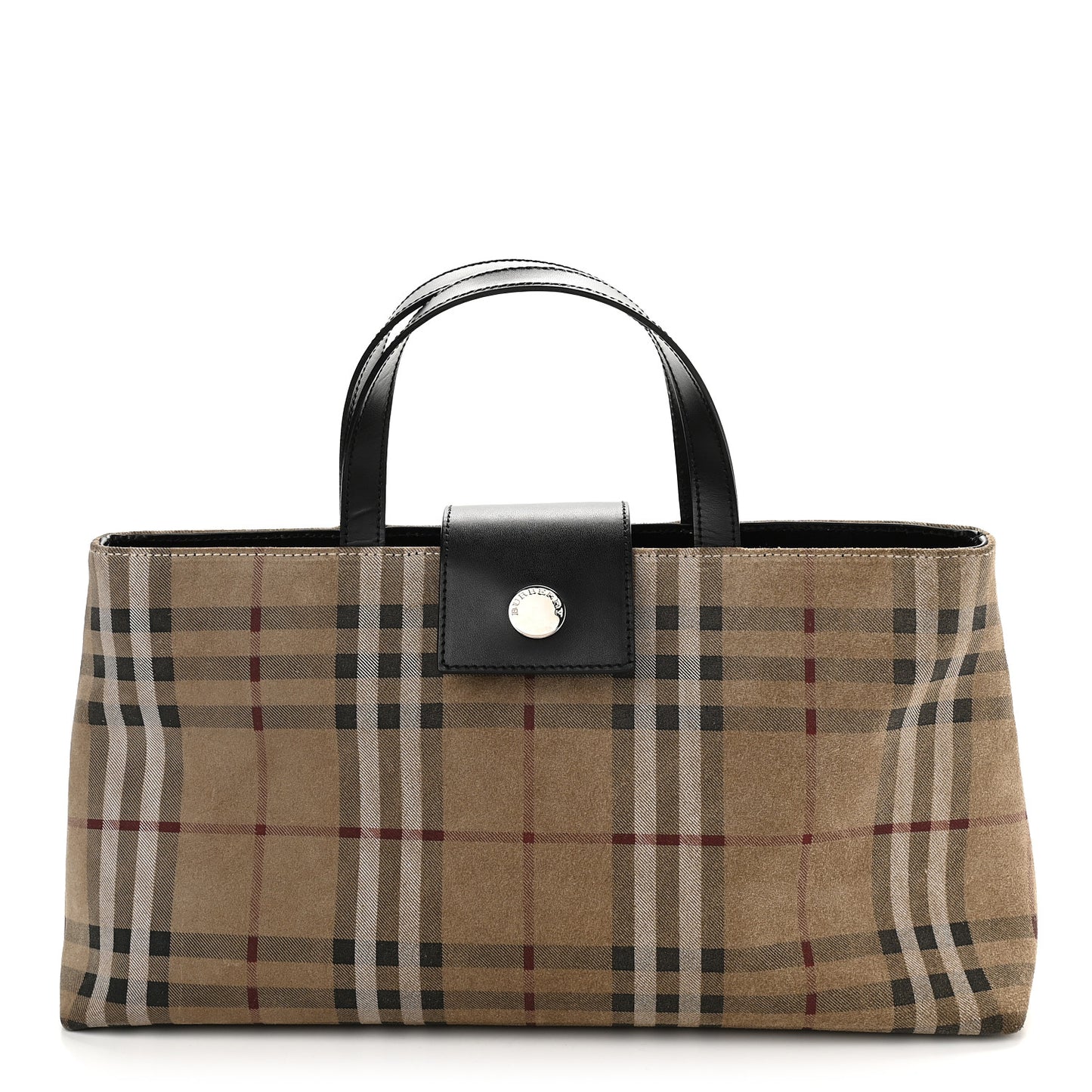 Suede House Check Tote Black