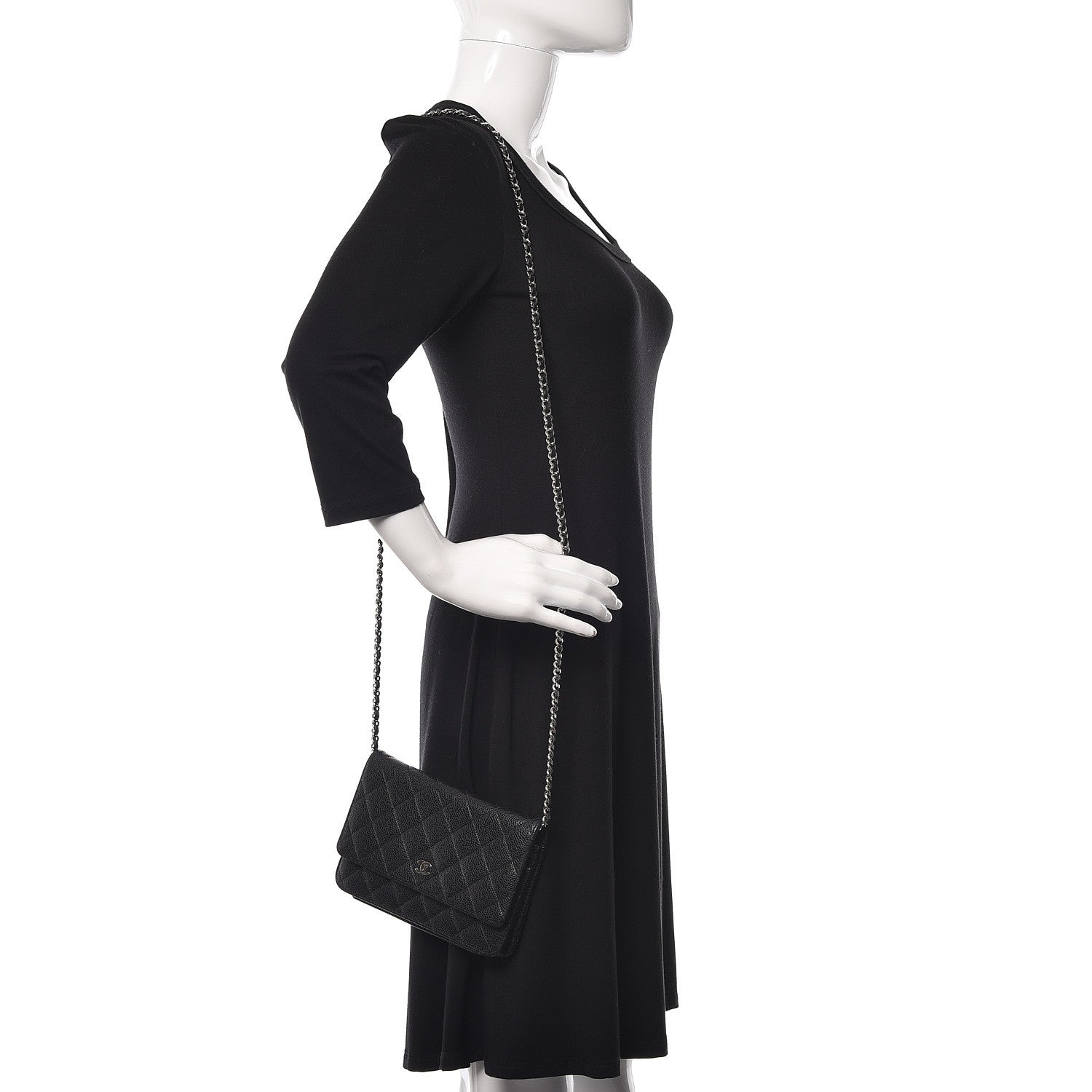 Chanel Caviar Quilted Wallet On Chain WOC Black 2 of 11