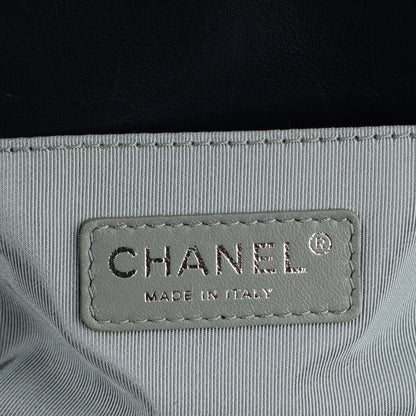 Chanel Calfskin Chevron Quilted Medium Boy Flap Dark Navy 7 of 8