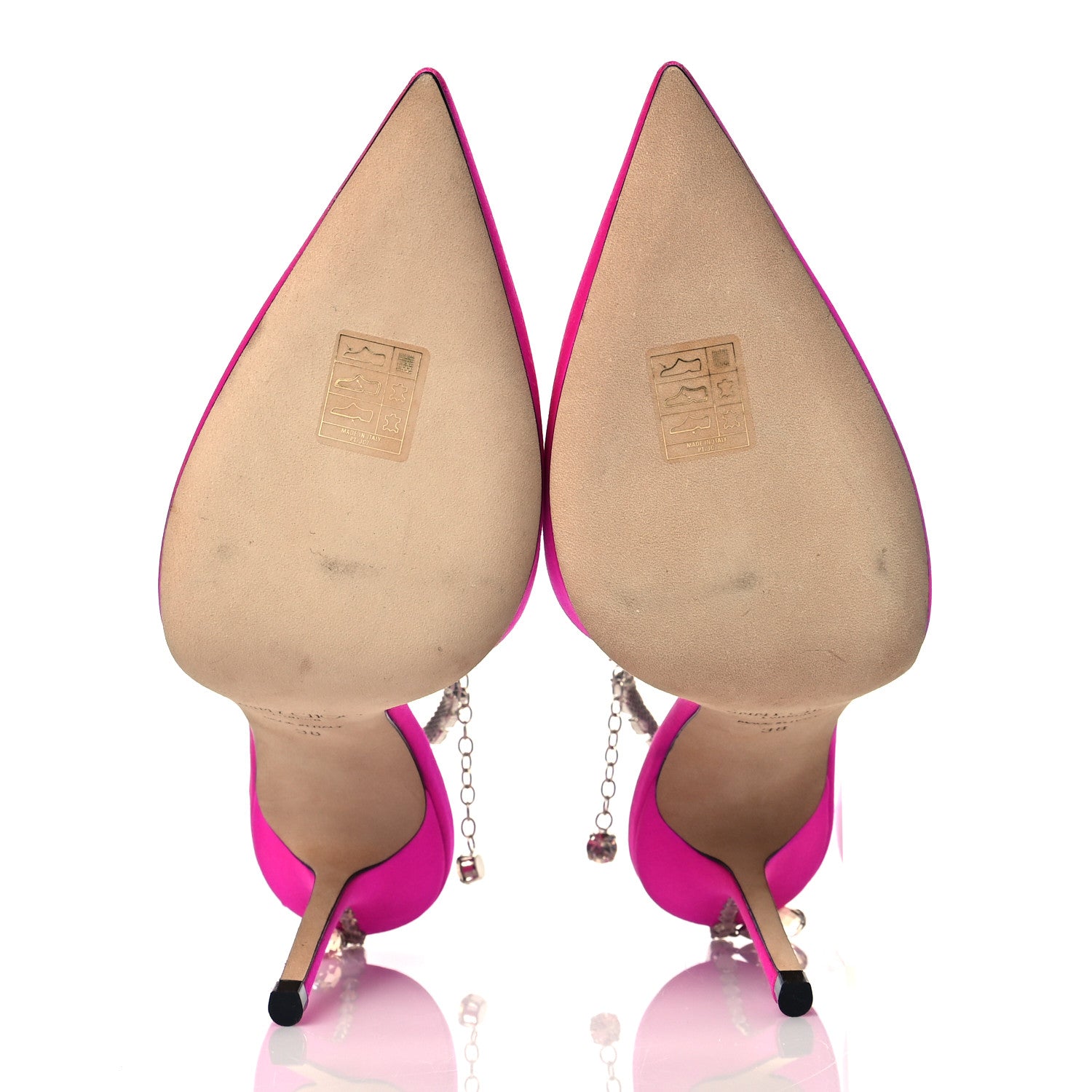 Jimmy Choo Satin Crystal Saeda 100 Pumps 38 Fuchsia 6 of 9