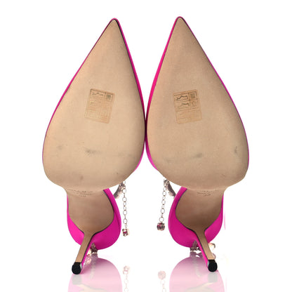 Jimmy Choo Satin Crystal Saeda 100 Pumps 38 Fuchsia 6 of 9