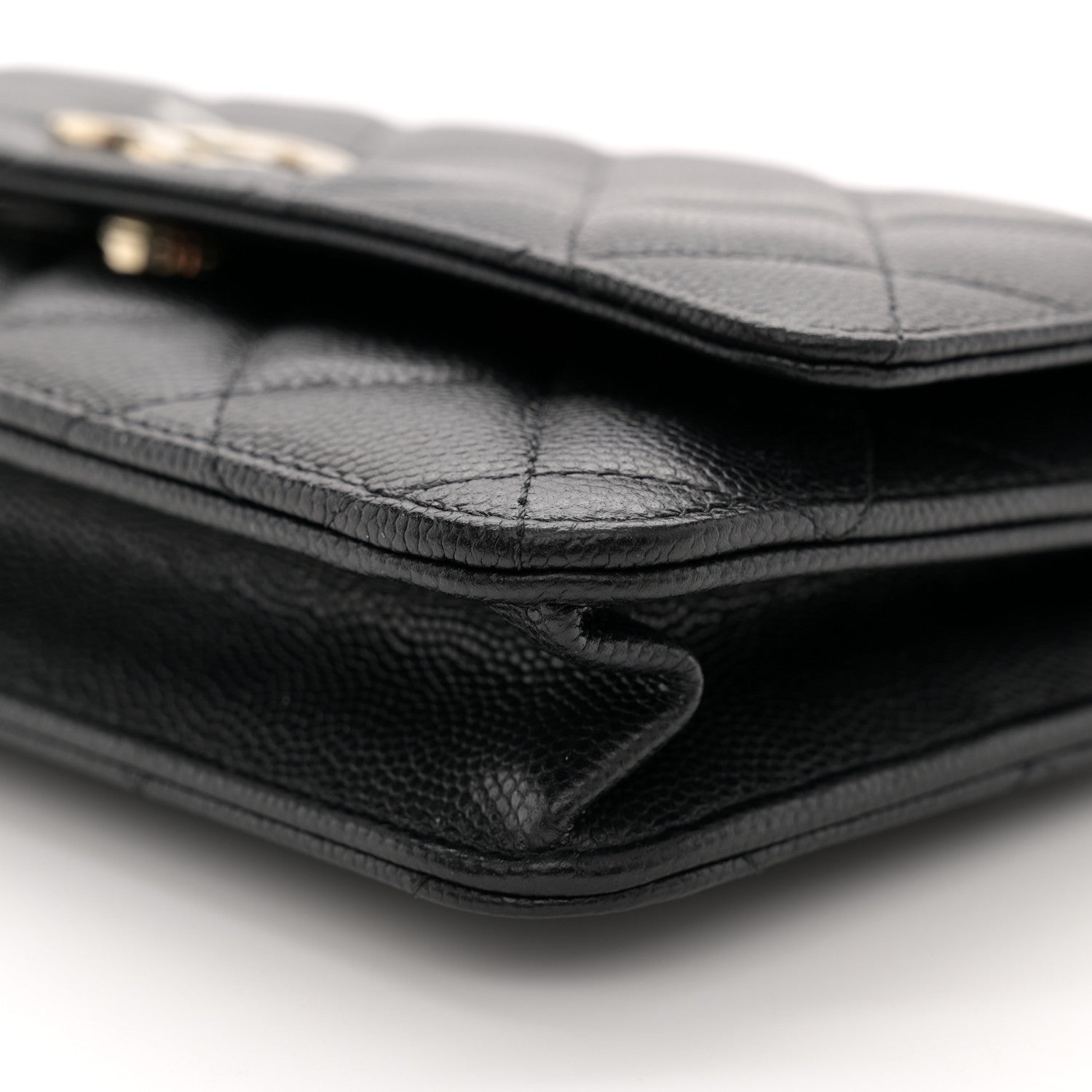 Chanel Caviar Quilted Crystal CC Wallet On Chain WOC Black 10 of 11