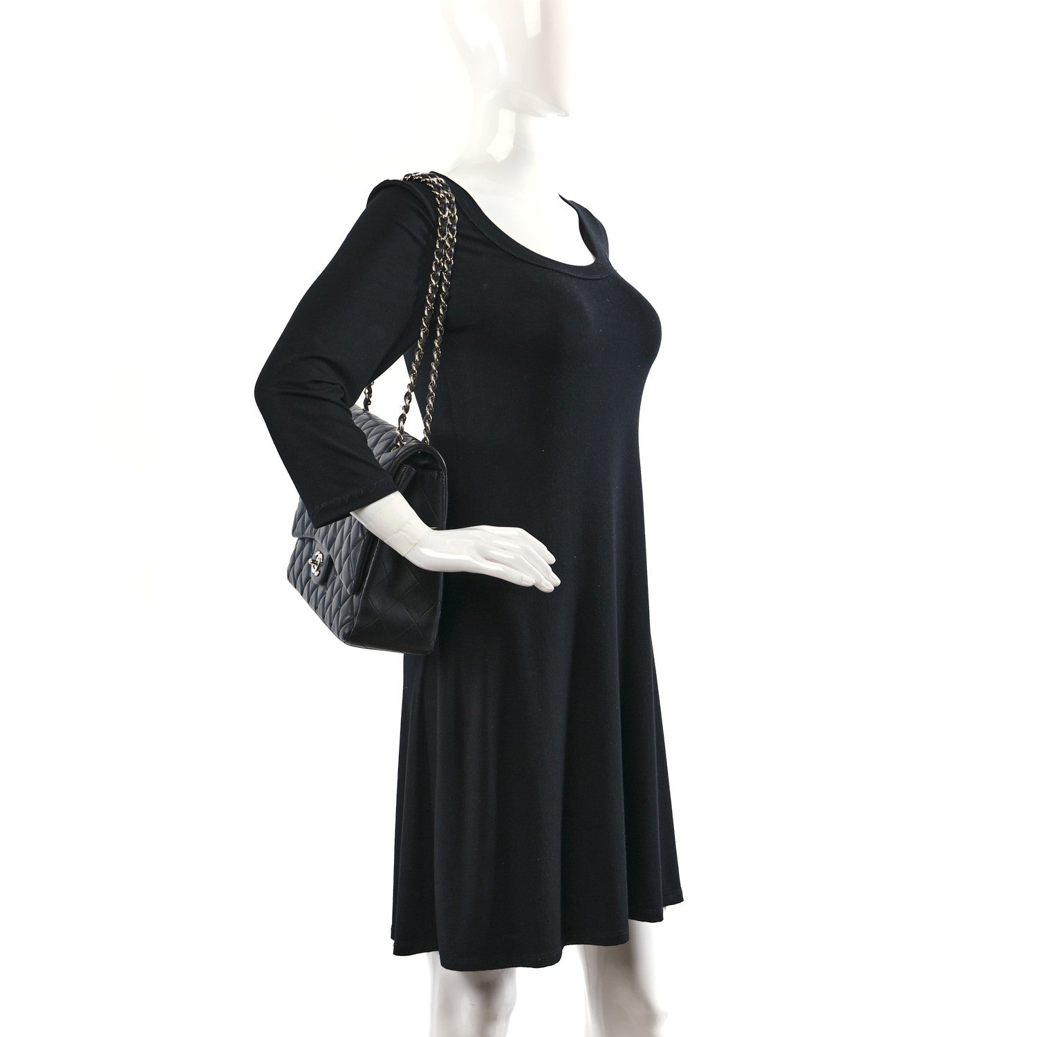 Chanel Lambskin Quilted Maxi Single Flap Black 2 of 11