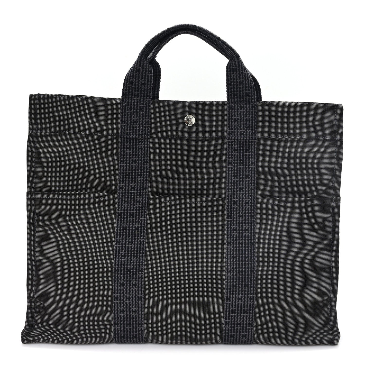 Hermes Canvas Herline MM Tote Grey 1 of 9
