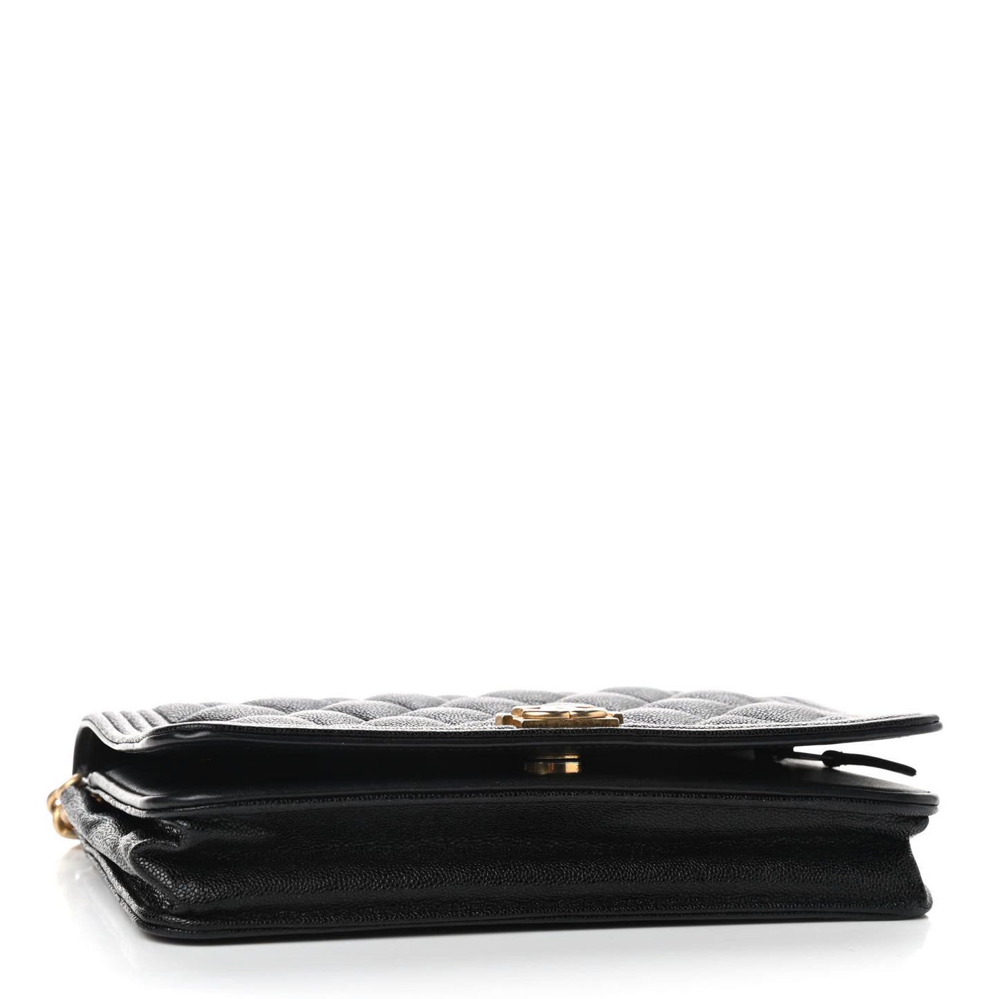 Caviar Quilted Boy Wallet On Chain WOC Black