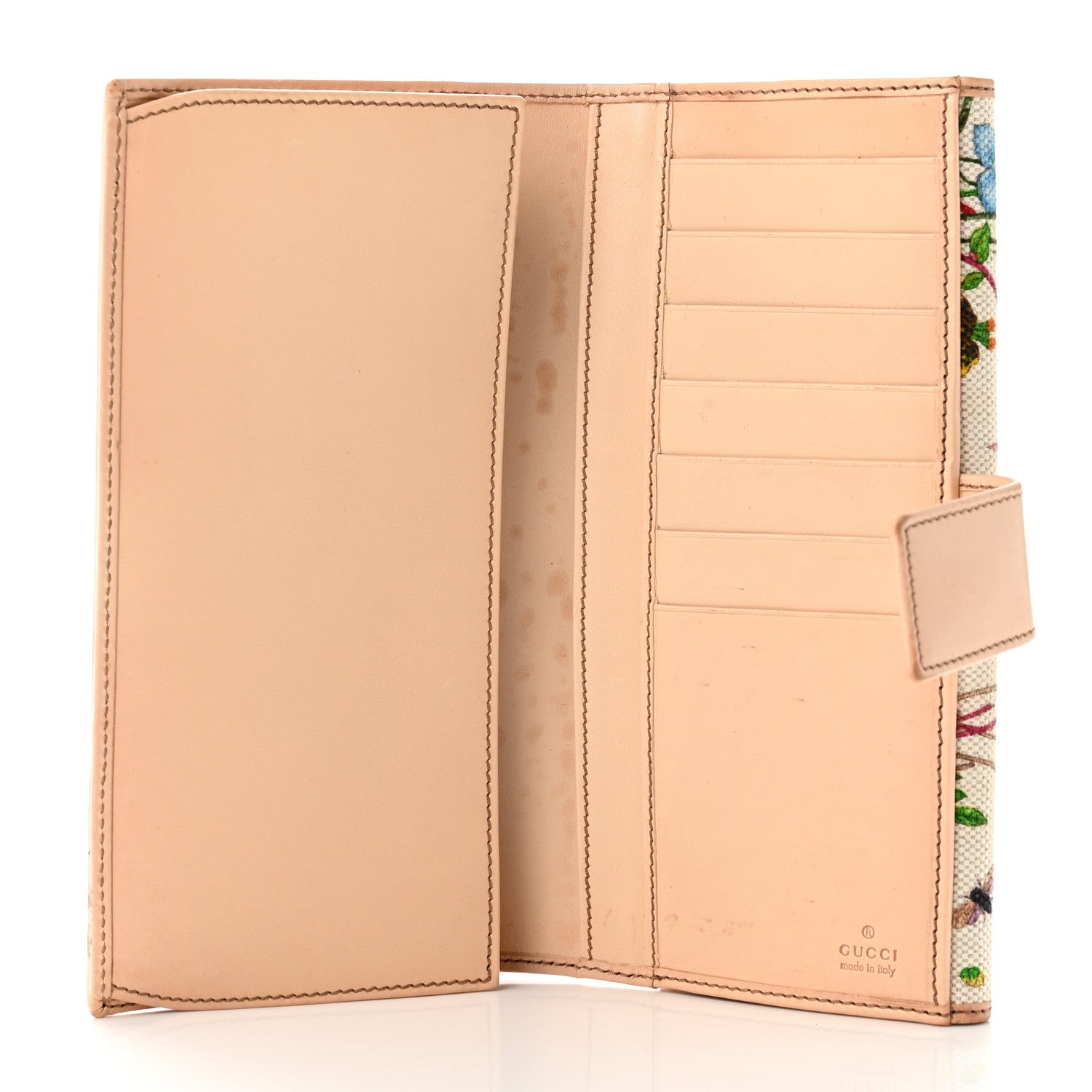 Gucci Canvas Floral Flora Hasler Continental Wallet White 5 of 10