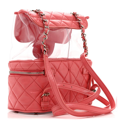 Chanel Crumpled Calfskin PVC Quilted Backpack Pink 3 of 11