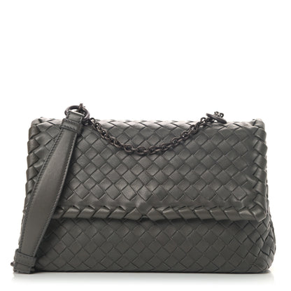 Bottega Veneta Nappa Intrecciato Baby Olimpia Shoulder Bag Steel 1 of 7