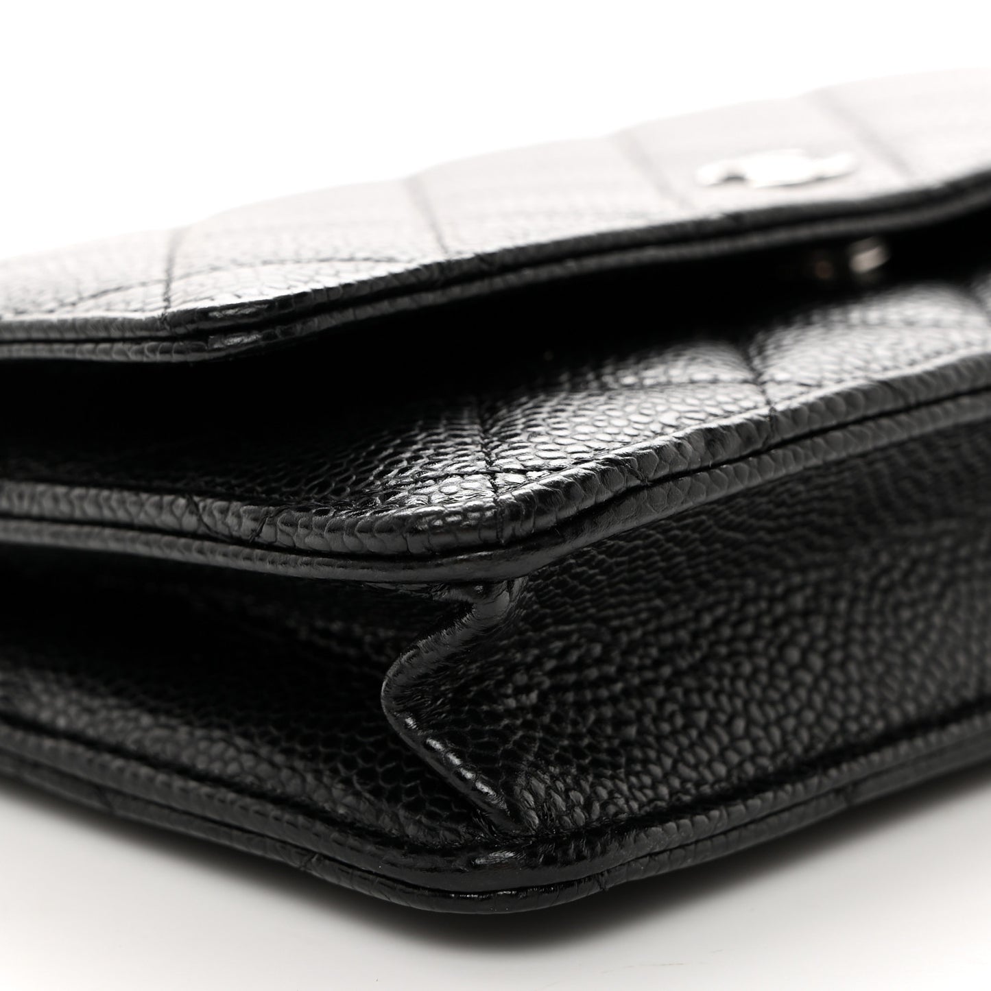Caviar Quilted Wallet On Chain WOC Black