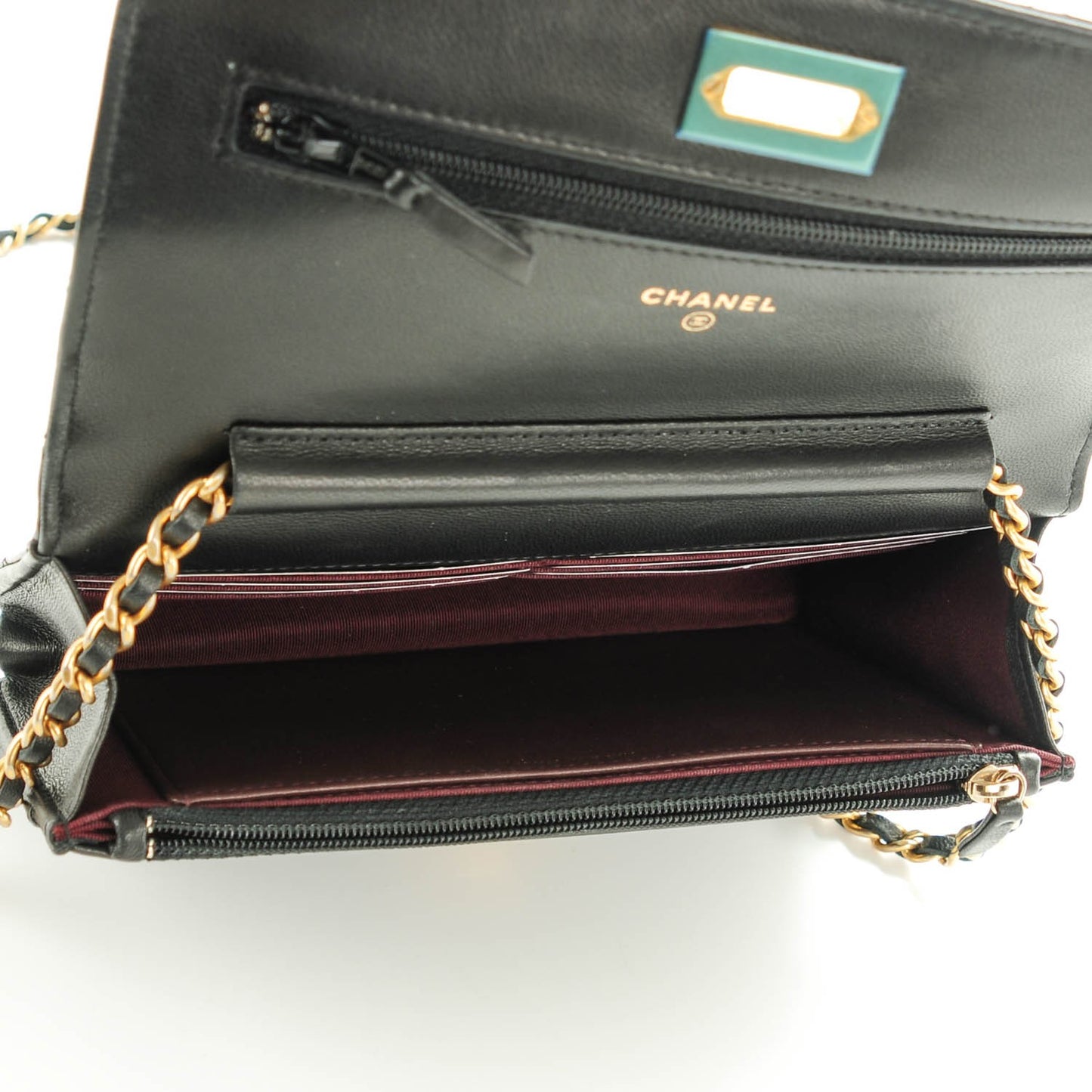 Aged Calfskin Quilted Reissue Wallet On Chain WOC Black