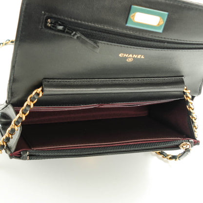 Chanel Aged Calfskin Quilted Reissue Wallet On Chain WOC Black 5 of 8