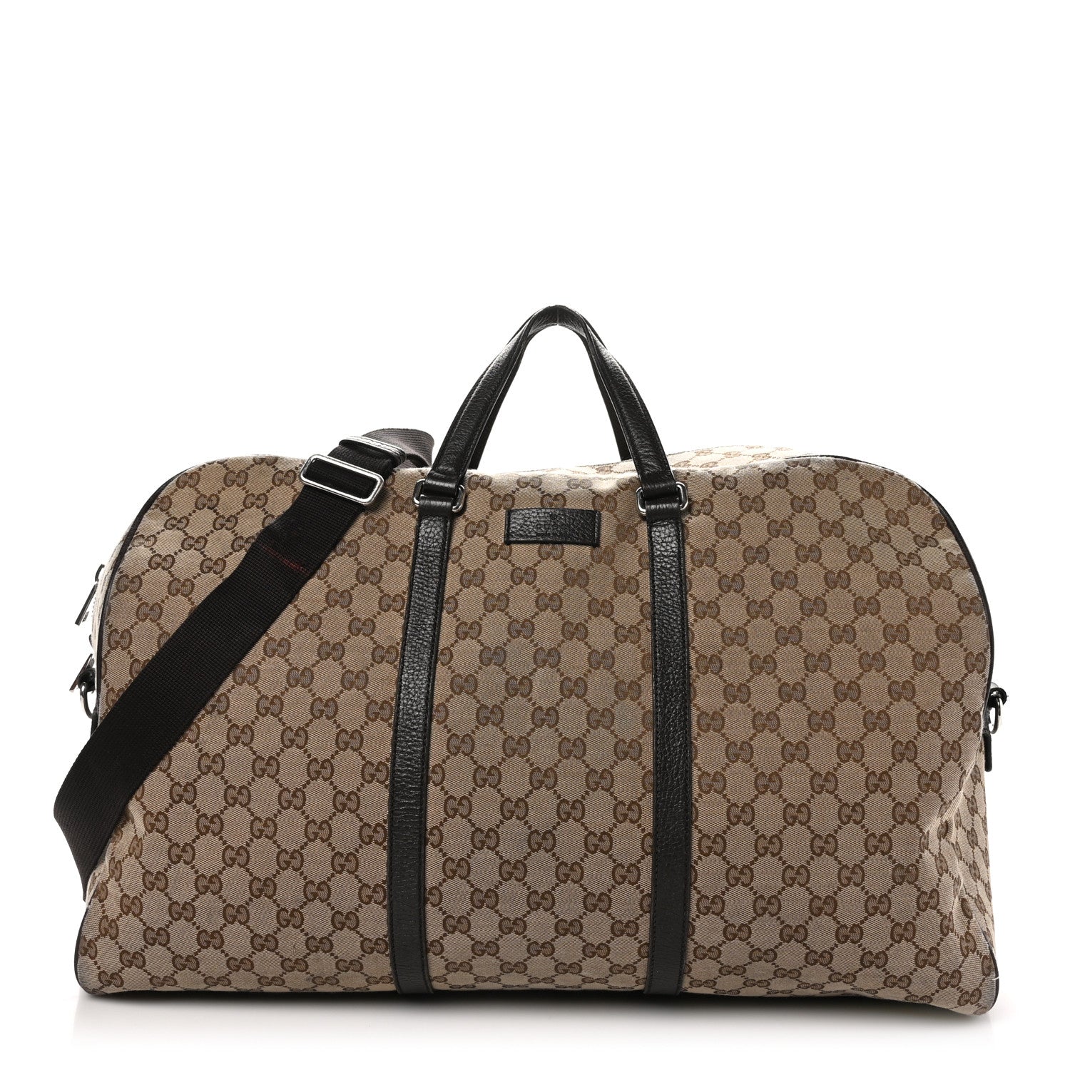 Gucci Monogram Dollar Calfskin Large Boston Duffle Bag Beige Ebony Testa di Moro Marrone Scuro 1 of 16