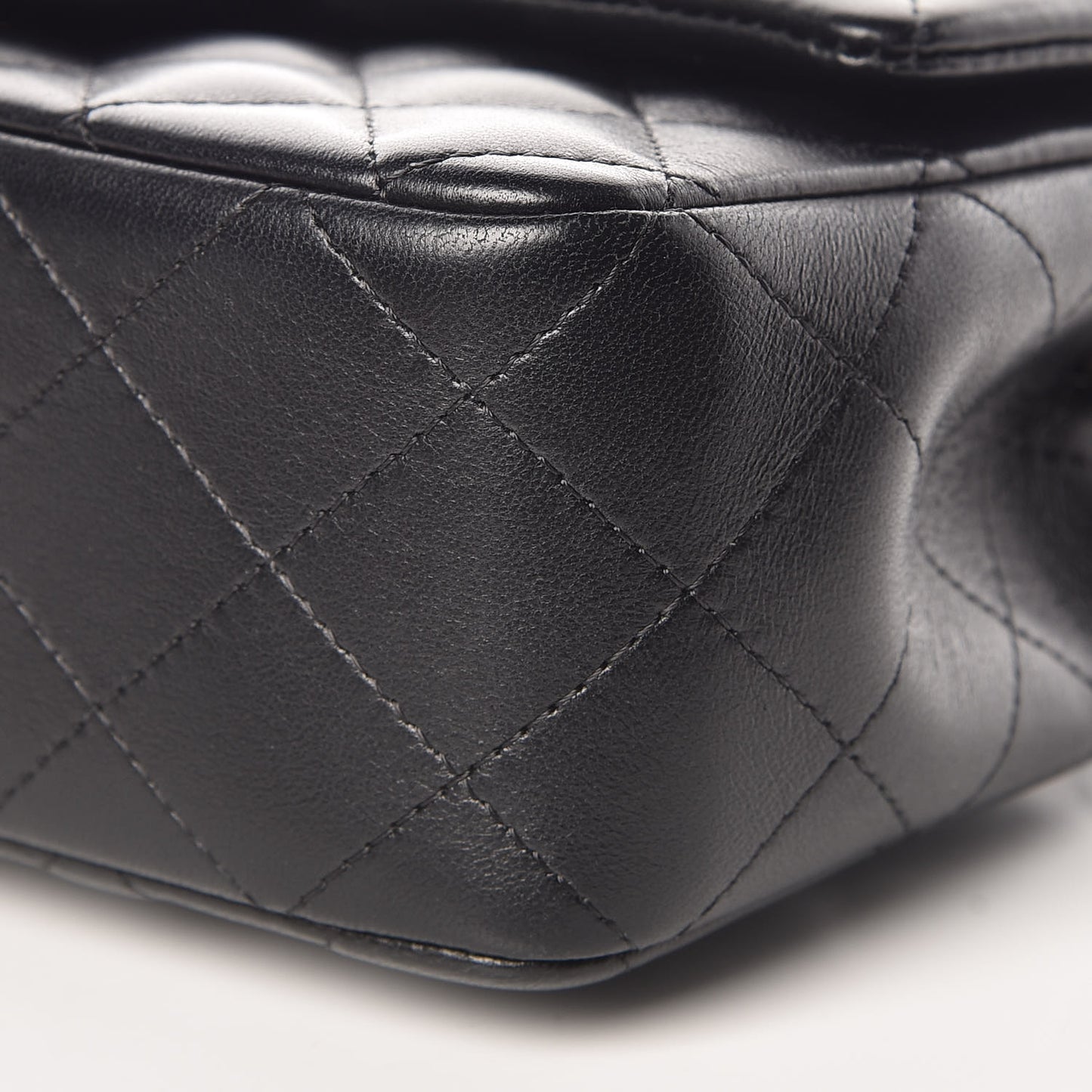Lambskin Quilted Mini Rectangular Flap Black