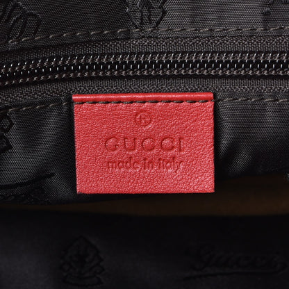 Gucci Guccissima Medium Flat Messenger Bag Red 5 of 10