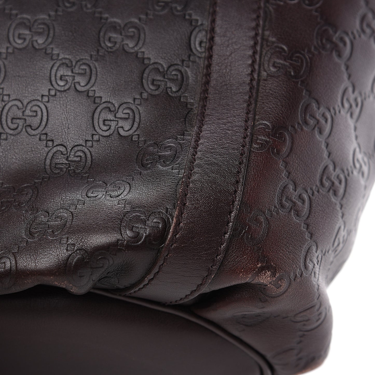 Guccissima Medium D Gold Tote Dark Brown